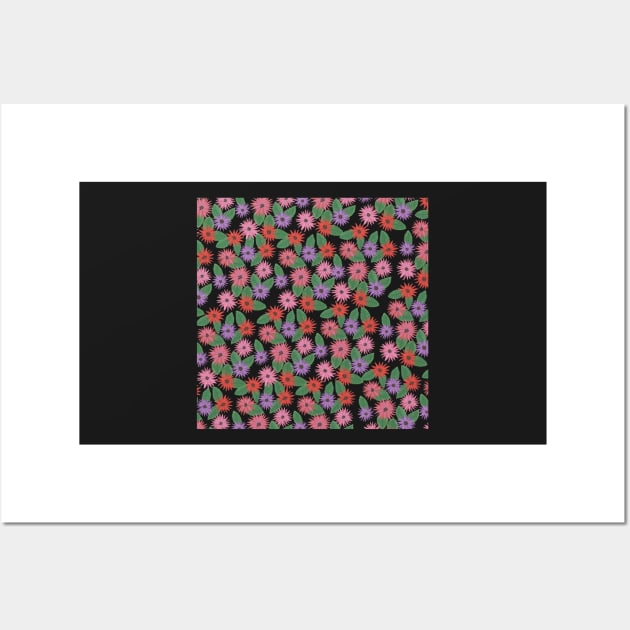 Floral pattern with light pink background Wall Art by NashTheArtist